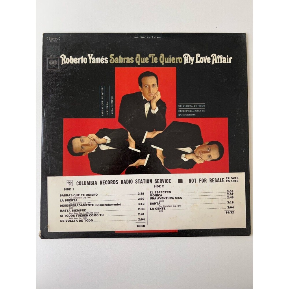Roberto Yanes Sabras Que Te Quiero My Love Affair LP Columbia ES 1915 PROMO VG+